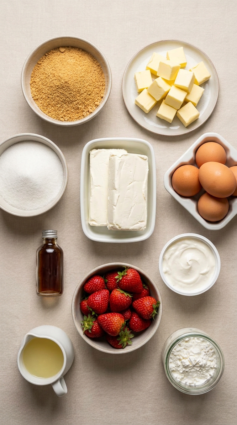 STRAWBERRY CHEESECAKE ingredients