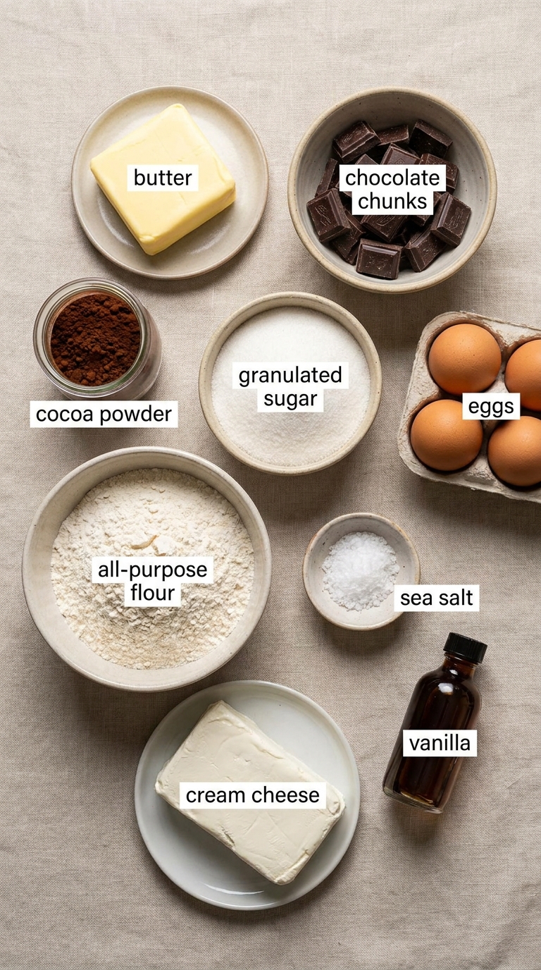 spooky cheesecake brownies ingredients